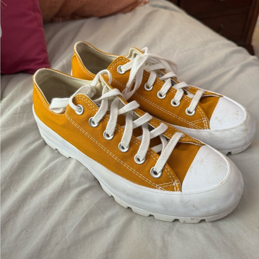 Converse Mustard Yellow Platforms